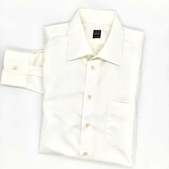 IKE Behar Button Down Dress Shirt Off white color - Picture 3 of 6